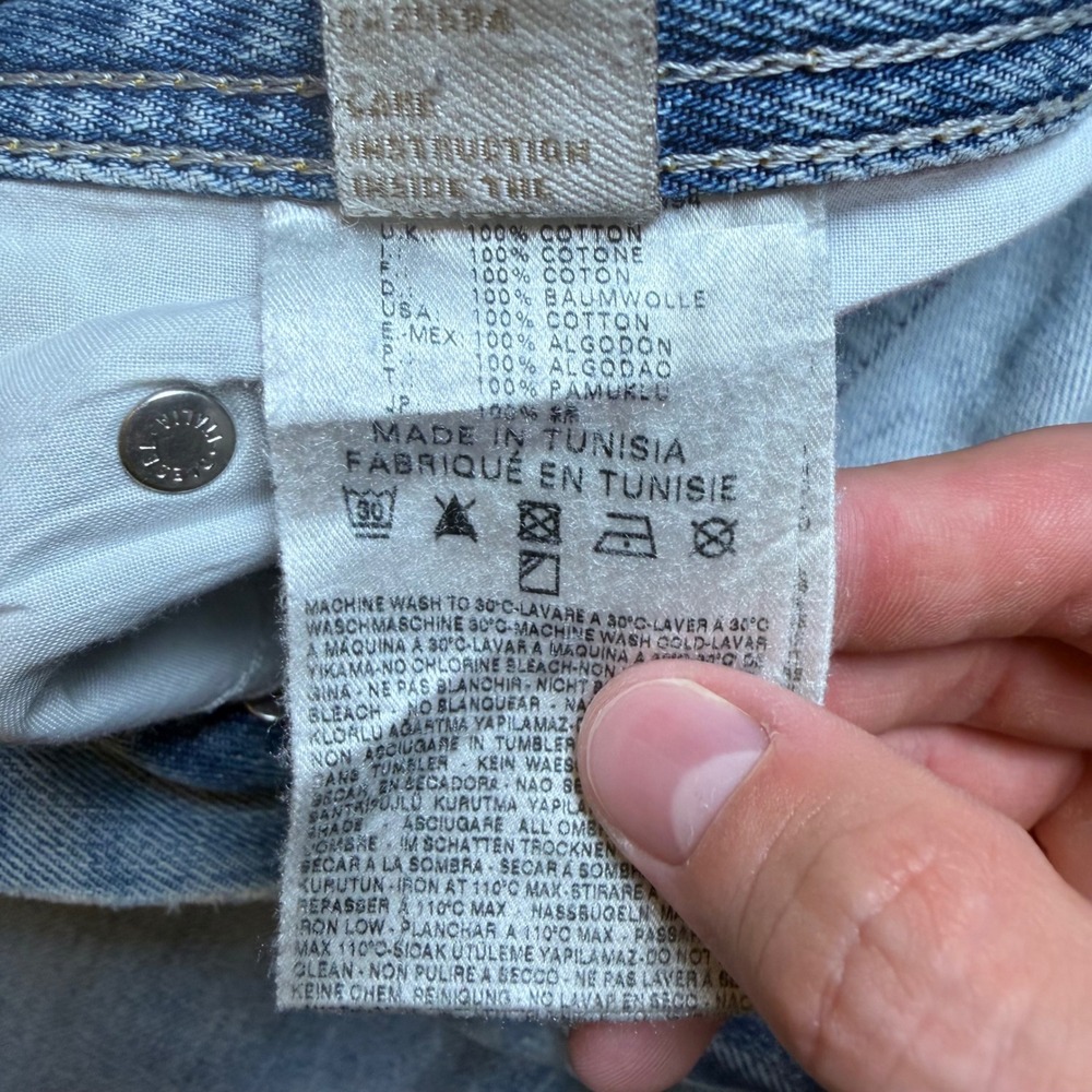Diesel Safado Jeans Mens 29x34 Light Blue Slim Straight Distressed Denim 0073P - Picture 13 of 16